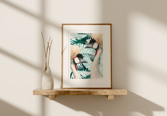 Grey Crowned Crane Art Print