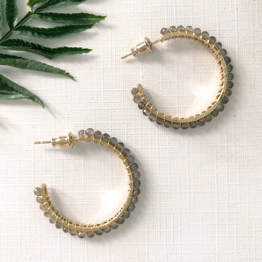 Crescent Gemstone Earring - Medium
