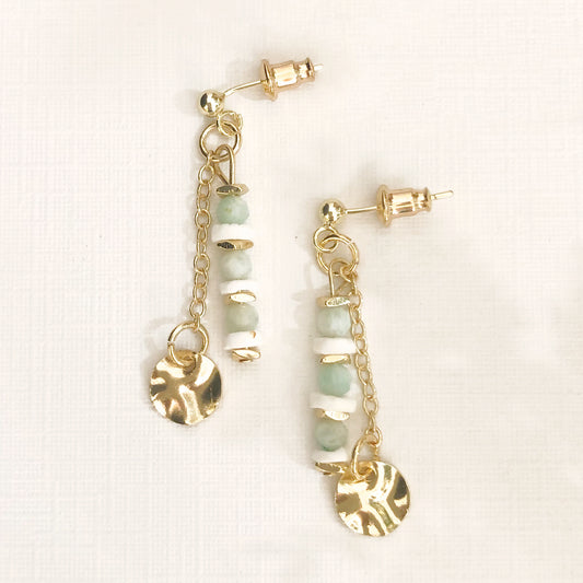 Dangle Chain & Gemstone Earring - Medium