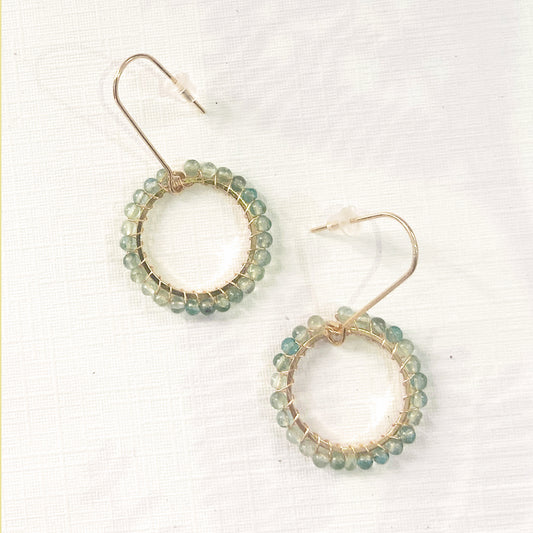 Hanging Gemstone Loop Earring - Medium